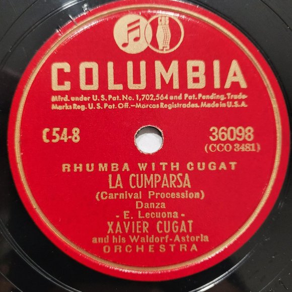 Negra Leono / La Cumparsa - Xavier Cugat - Columbia 36098 - 10 in 78 RPM - Picture 3 of 4